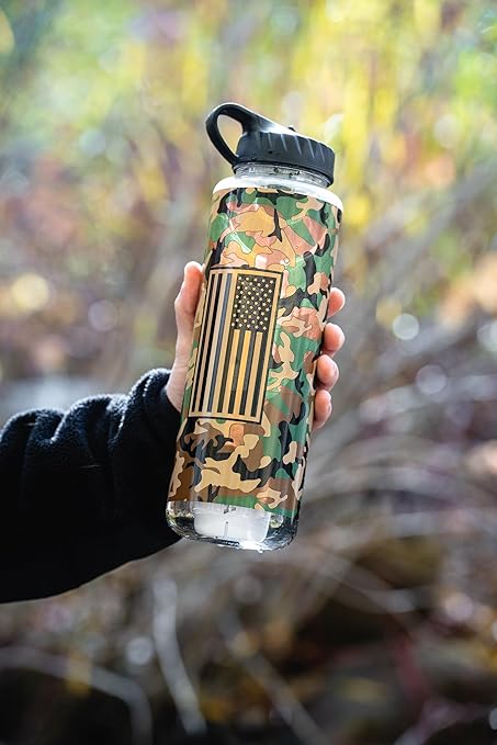 Epic Water Filters Nalgene OG Water Bottle with Filter, USA Made, BPA Free, Removes 99.99% Tap Water Contaminants, Forever Chemicals (Military Support, 48 Ounce)