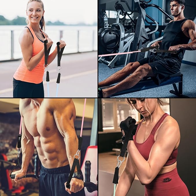 WHATAFIT Resistance Bands, Exercise Bands，Resistance Bands for Working Out, Work Out Bands with Handles for Men and Women Fitness, Strength Training Home Gym Equipment-FlexoryFit