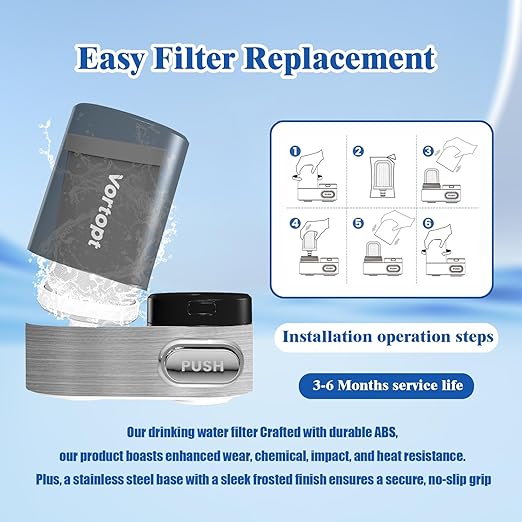Faucet Filter, NSF Certified, 400 Gallon High Efficiency Water Purification System, Fast 99% Chlorine & Odor Removal with 1 Water Filter（T1-Black）
