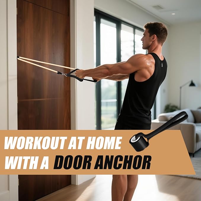 WHATAFIT Resistance Bands, Exercise Bands，Resistance Bands for Working Out, Work Out Bands with Handles for Men and Women Fitness, Strength Training Home Gym Equipment-FlexoryFit