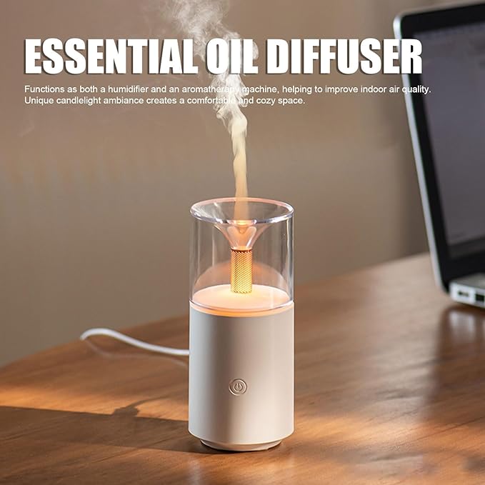 Car Diffuser Humidifier, Essential Oil Diffuser, Infuser Aromas Diffuser, Suitable for Cars, Work Desktops, Bedrooms, Etc (White)