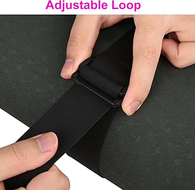 WISDING Yoga Mat Strap, Portable Yoga Mat Sling, Picnic Blanket Strap with Adjustable Shoulder Strap & Handle for Festivals Picnics Camping Motorcycle Bedroll Pilates-FlexoryFit