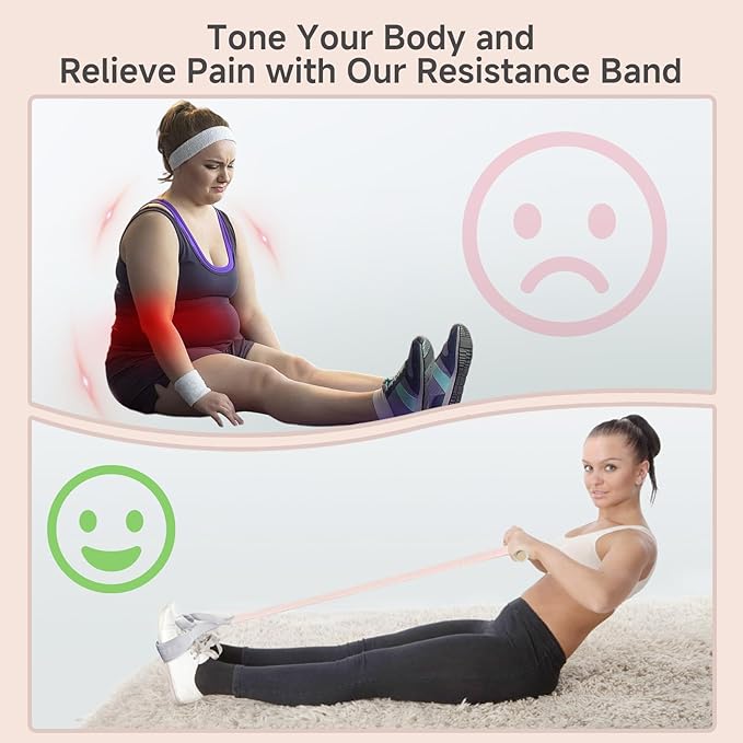 Fabric Resistance Band with Handles, 120lb Full-Body Excercise Band, Non-Slip Elastic Bands for Strength Muscle Training, Stretch Band Workout Equipment for Leg Arm Chest Core Wrist Ankle-FlexoryFit