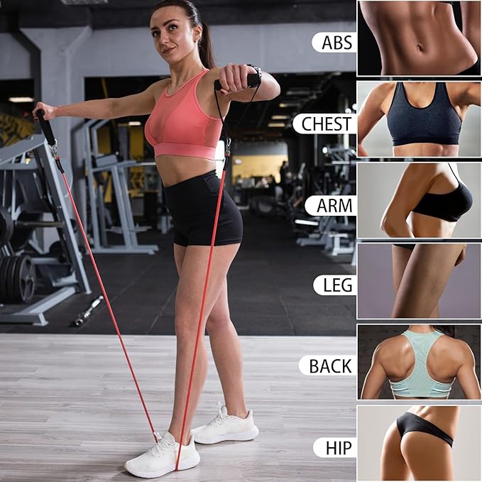 Resistance Bands, Resistance Band Set, Strength Training Fitness Bands, Exercise Bands for Men and Women, Resistance Bands with Handles, Door Anchor, for Shape Body and Home Workouts-FlexoryFit