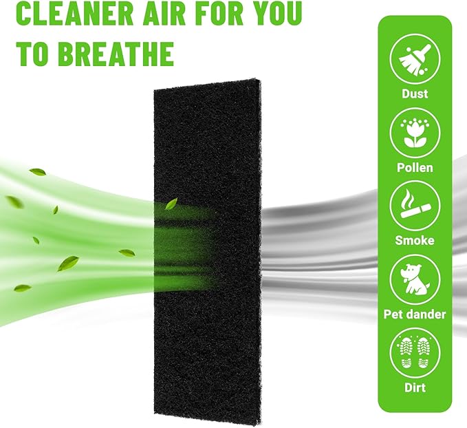 4"x12" Activated Carbon Air Vent Filters for Home, Floor Vents Filters, Floor Registers Filters,10 Pcs Charcoal Vent Filter (Black)