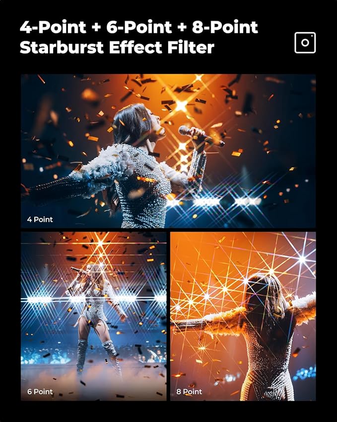 K&F CONCEPT 52mm Star Filters Kit 4 Points 6 Points 8 Points Cross Screen - Image 5