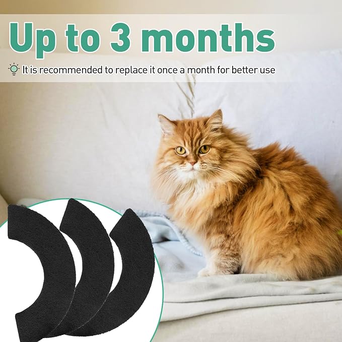 MEWTOGO 3 Pcs Carbon Filters for Cat Litter Box Robot 4 - Thickened and Durable Replacement Filters to Absorb Unpleasant Odors Control Damp from Pets and Keep Home Fresh