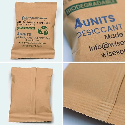Kraft Clay Desiccants Packs for Safe, 132 Gram 70 Packs Dehumidifier for Gun Safe, 4 Unit Military Grade Moisture Absorbers, Conforms to MIL-D-3464E Type I & II Absorbents