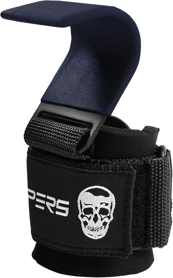 Gymreapers Weight Lifting Hooks (Pair), Heavy Duty Power Wrist Straps Hand Grip Support For Deadlifts, Pull Ups, Shrugs - Gym Gloves For Men and Women-FlexoryFit