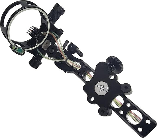 SAS Essence 019" Bow Sight with Micro Adjust Detachable Bracket with LED Sight Light for Archery Compound Bows Hunting Shooting