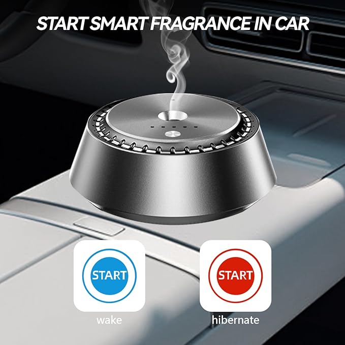 Wireless Car Aromatherapy Diffuser – Ultrasonic Nano Mist, 3-Speed Control, Rechargeable Humidifier & Air Freshener, Alloy PC Design (1, Machine + 4 Oil)