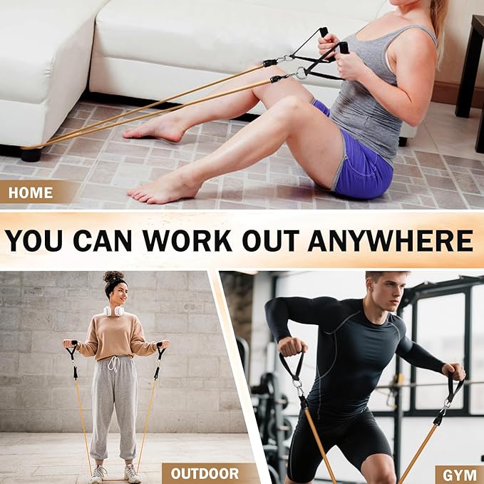 WHATAFIT Resistance Bands, Exercise Bands，Resistance Bands for Working Out, Work Out Bands with Handles for Men and Women Fitness, Strength Training Home Gym Equipment-FlexoryFit