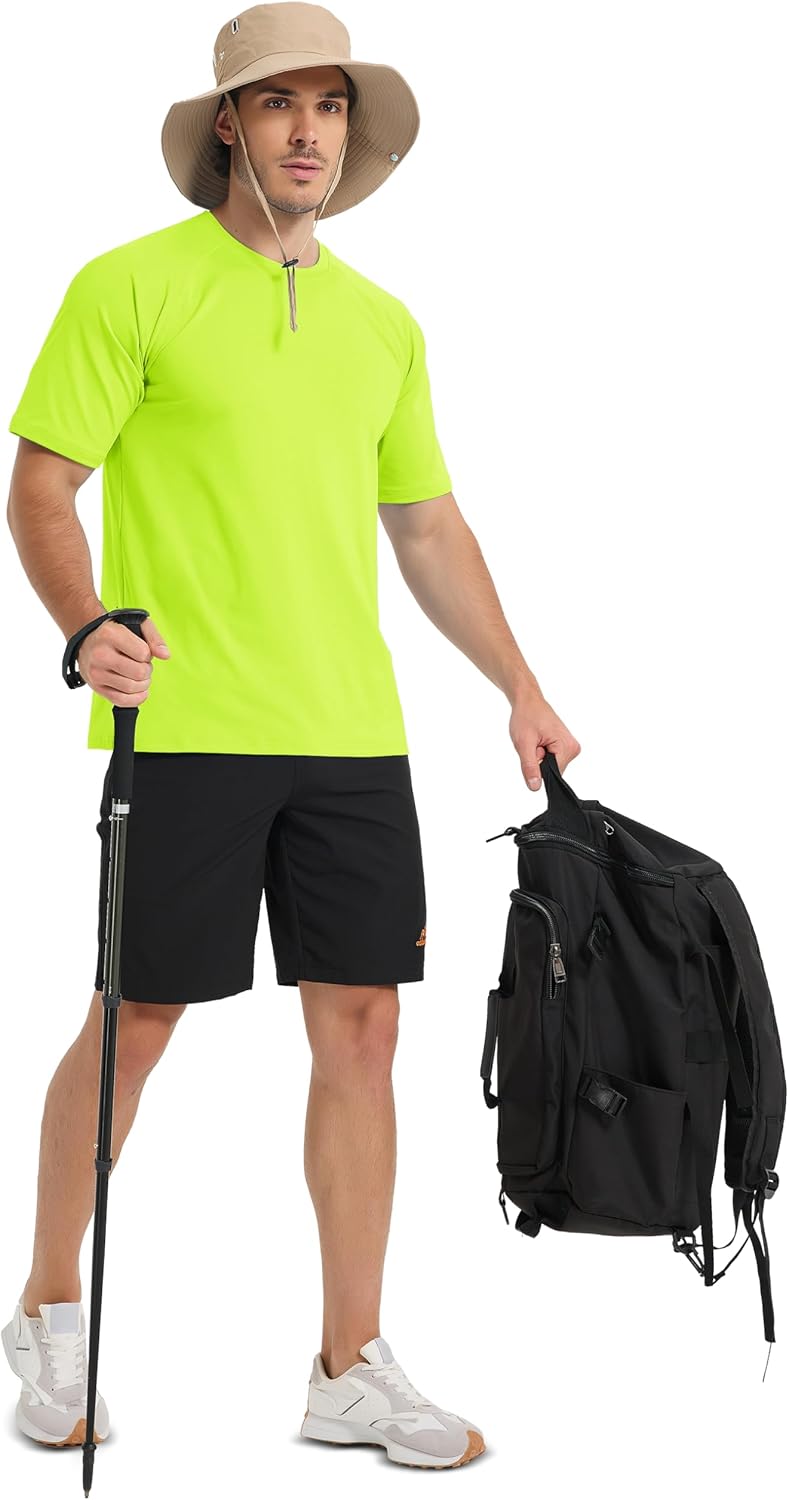 MAGCOMSEN Men's Short Sleeve UPF 50+ Sun Protection Shirts Quick Dry Athletic T-Shirt Hiking Running Swimming Rash Guard