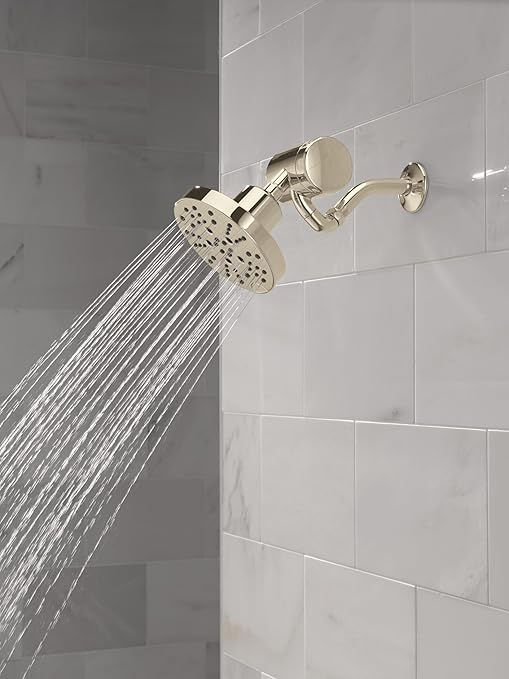 Delta Faucet 5-Setting H2Okinetic Shower Head Polished Nickel with Clarifi Premium Shower Filter Attachment with Filter