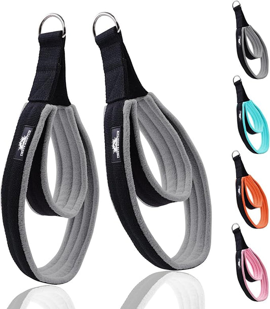 1 Pair Enhanced Pilates Double Loop Straps for Reformer, Thickened D-Ring Handle Straps, Yoga Exercise Accessories in 2 Lengths and Multicolor for Home Gym Workout-FlexoryFit