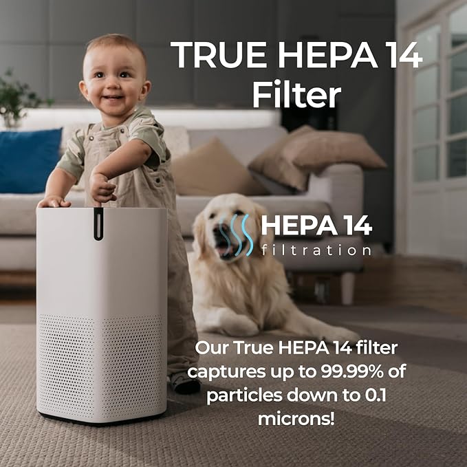AirPro Purifier for Home and Bedroom | HEPA 14 Filter | Ultra-Quiet Air Cleaner | Activated Carbon Filter and Essential Oil Diffuser - (2 Packs)