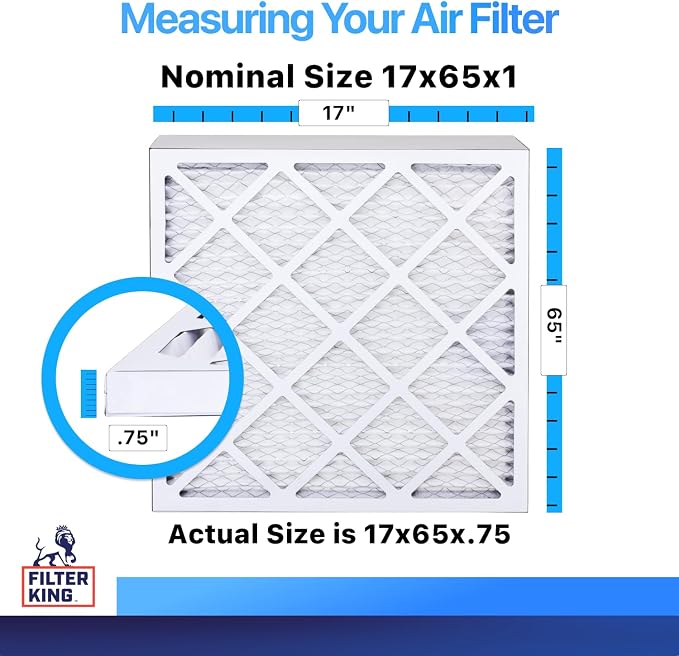 Filter King 17x65x1 Air Filter | 4-PACK | MERV 8 HVAC Pleated A/C Furnace - Image 2