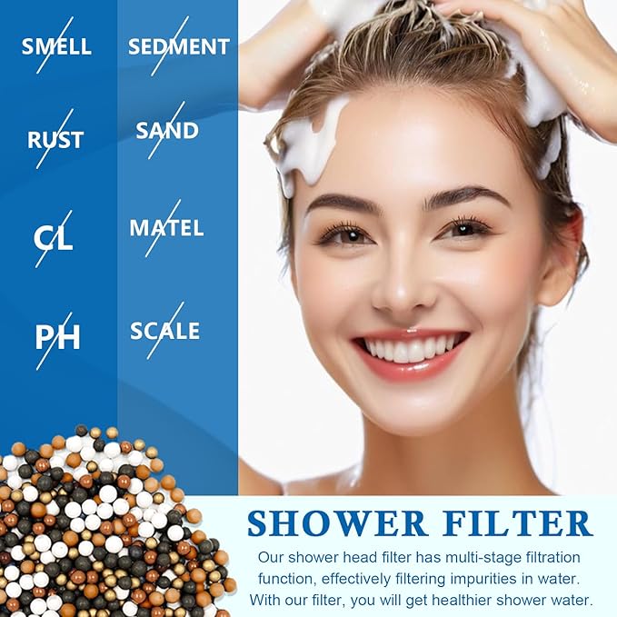 Replacement Handheld Shower Filter Compatible with SR SUN RISE Shower Handheld, Hard Water High Efficiency Filter 3 Pcs