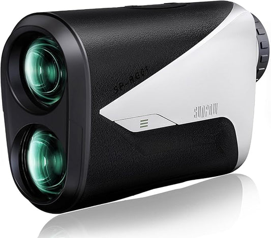SUNPOW Golf Rangefinder with Slope -1000 Yards Range Finder with Flag Pole Locking Vibration-7X Magnification Rechargeable Golf Range Finders for Hunting