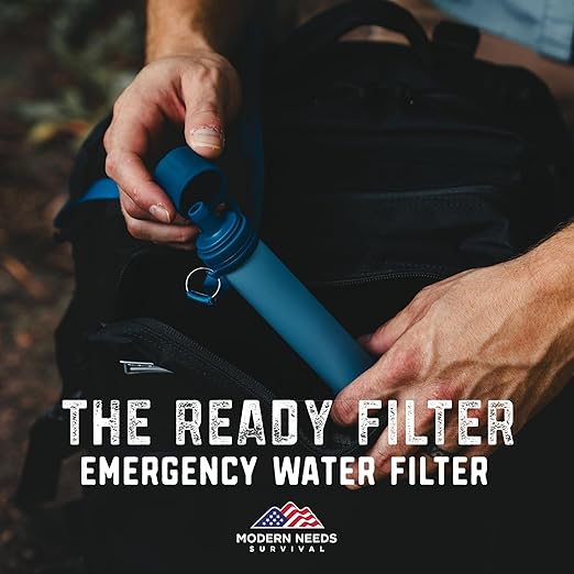 Ready Filter Personal Water Filter Straw | Backpacking Water Filter for Hiking & Camping | Portable Water Purifier Camping | Emergency Survival Gear & Camping Survival Kit | 2 Pack