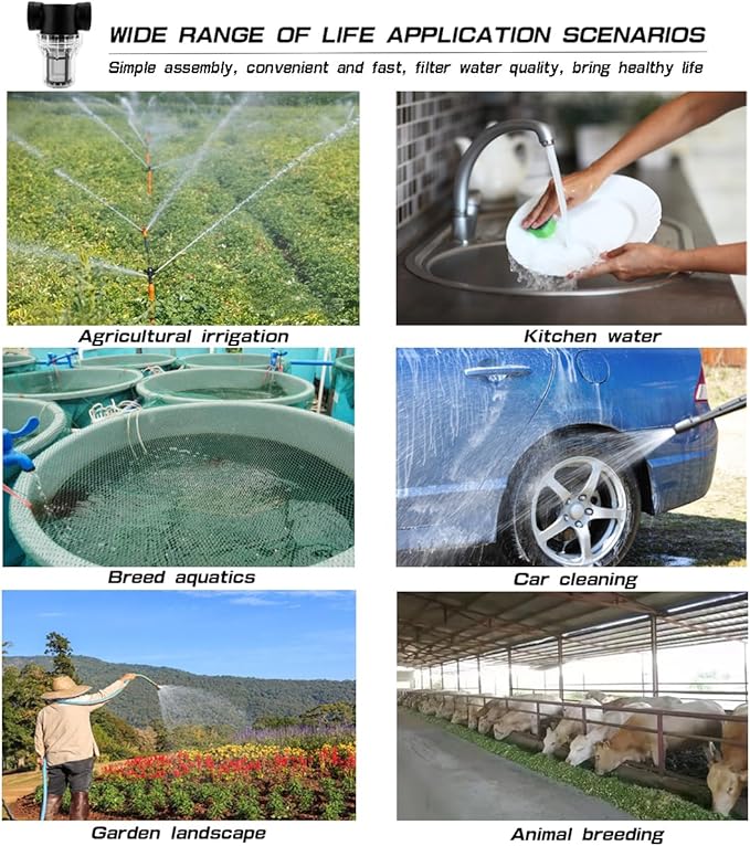 Water Pump Strainer Inline Mesh Strainer 1 inch Garden Hose Sediment Filter High Pipeline Filter for RV,Outdoor Gardening,Pressure Washer（80 Mesh）