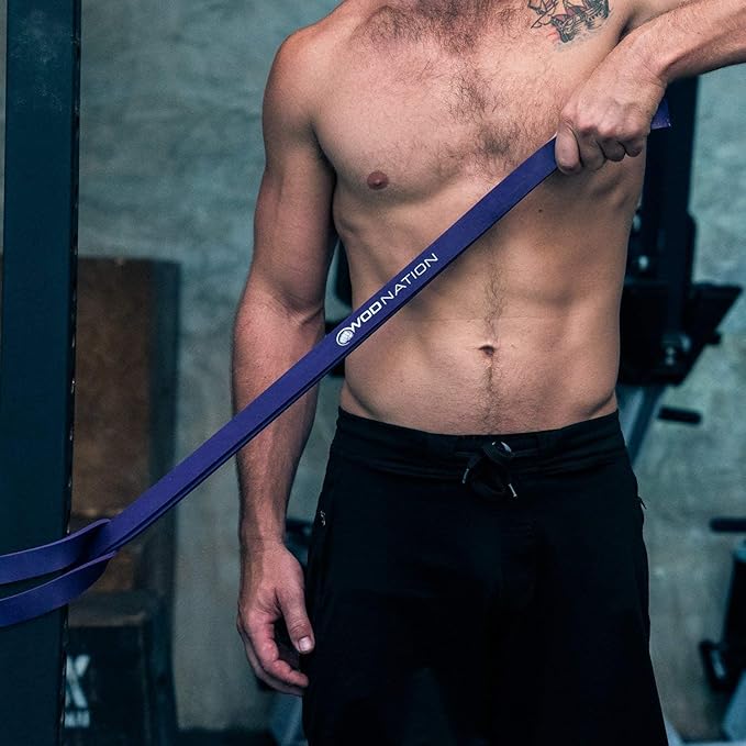WOD Nation Pull Up Assistance Bands (10-175lbs Band) - Best for Pullup Assist, Chin Ups, Resistance Bands Exercise, Stretch, Mobility Work & Serious Fitness - 41 inch Straps-FlexoryFit