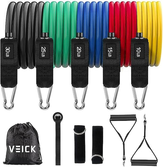 VEICK Resistance Bands, Exercise Bands, Workout Bands, Resistance Bands for Working Out with Handles for Men and Women, Exercising Bands for Fitness Weights Work Out at Home-FlexoryFit
