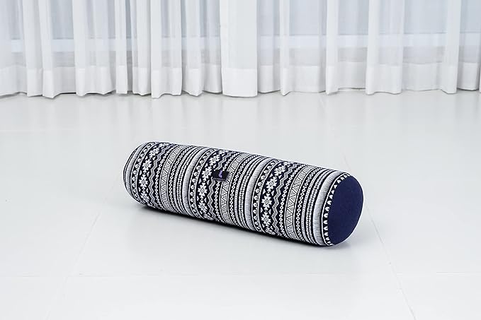 Leewadee Small Yoga Bolster – Shape-Retaining Cervical Neck Roll, Tube Pillow for Comfortable Reading, Kapok Filling, 22 x 6 x 6 inches-FlexoryFit