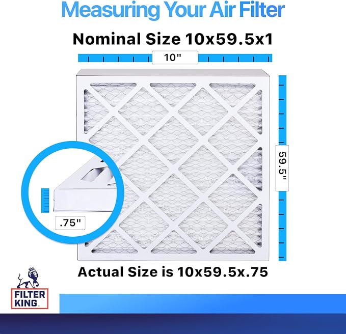 Filter King 10x59.5x1 Air Filter | 4-PACK | MERV 8 HVAC Pleated A/C Furnace - Image 2