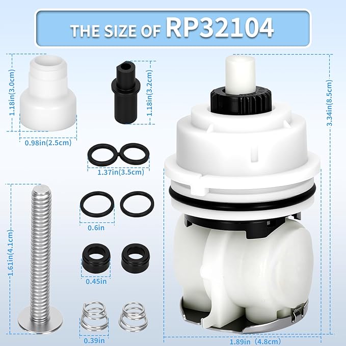 RP32104 Shower Cartridge Compatible with Delta Monitor 1700 series (1998-2005) Dual Function Bath Tub and Shower Faucet Valve Shower Cartridge Assembly