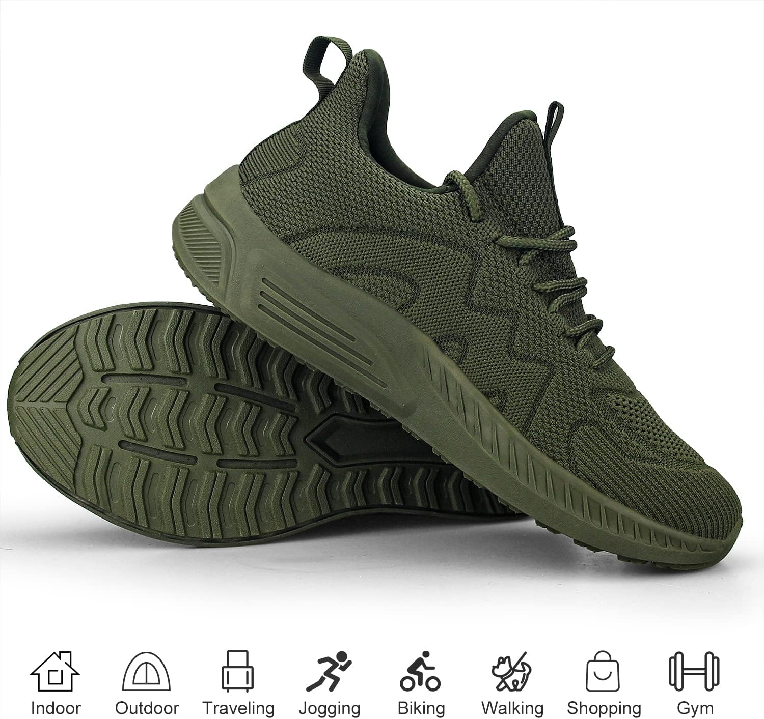 Feethit Mens Non Slip Walking Sneakers Lightweight Breathable Slip on Running Shoes Athletic Gym Tennis Shoes for Men