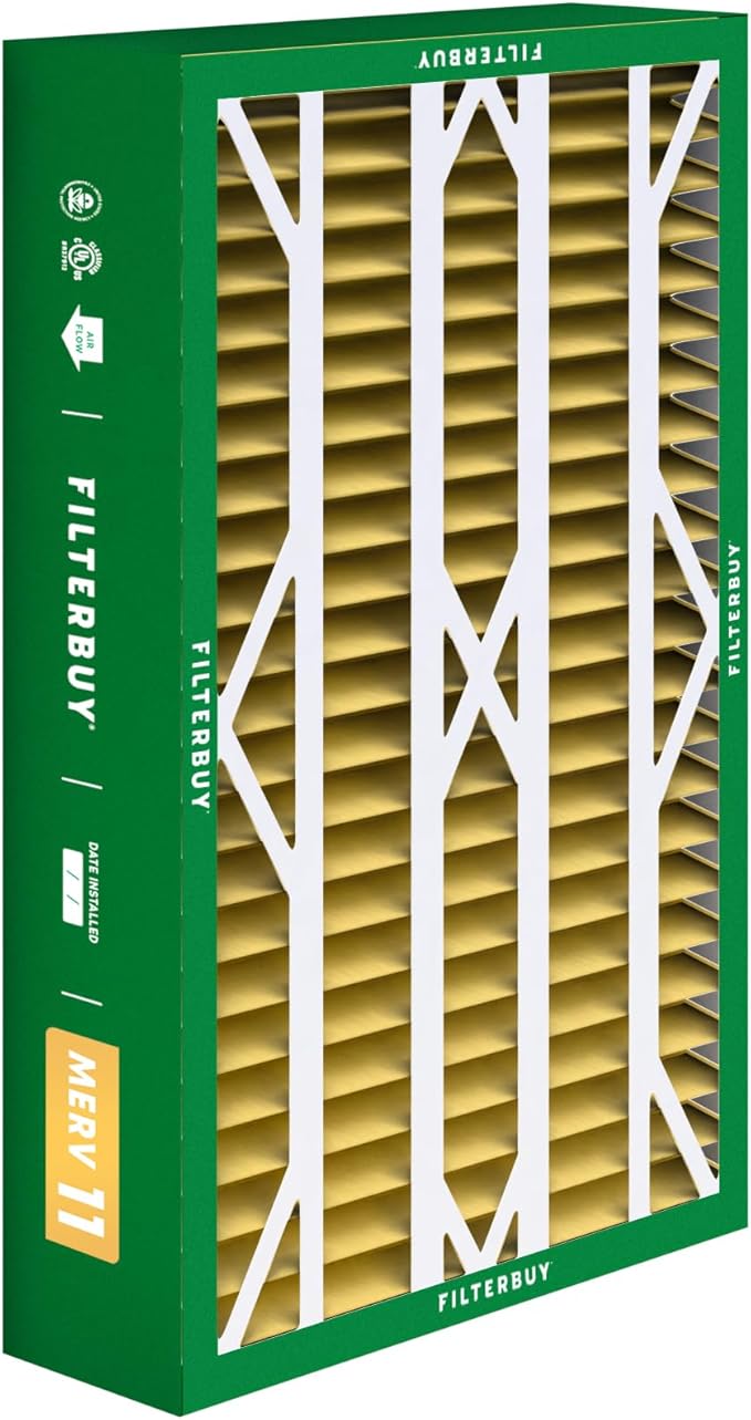 Filterbuy 16x26x5 Air Filter MERV 11 Allergen Defense (2-Pack), Pleated HVAC AC Furnace Air Filters for Electro-Air, Emerson, White Rodgers, & Comfort Plus (Actual Size: 16.00 x 25.75 x 4.88 Inches)