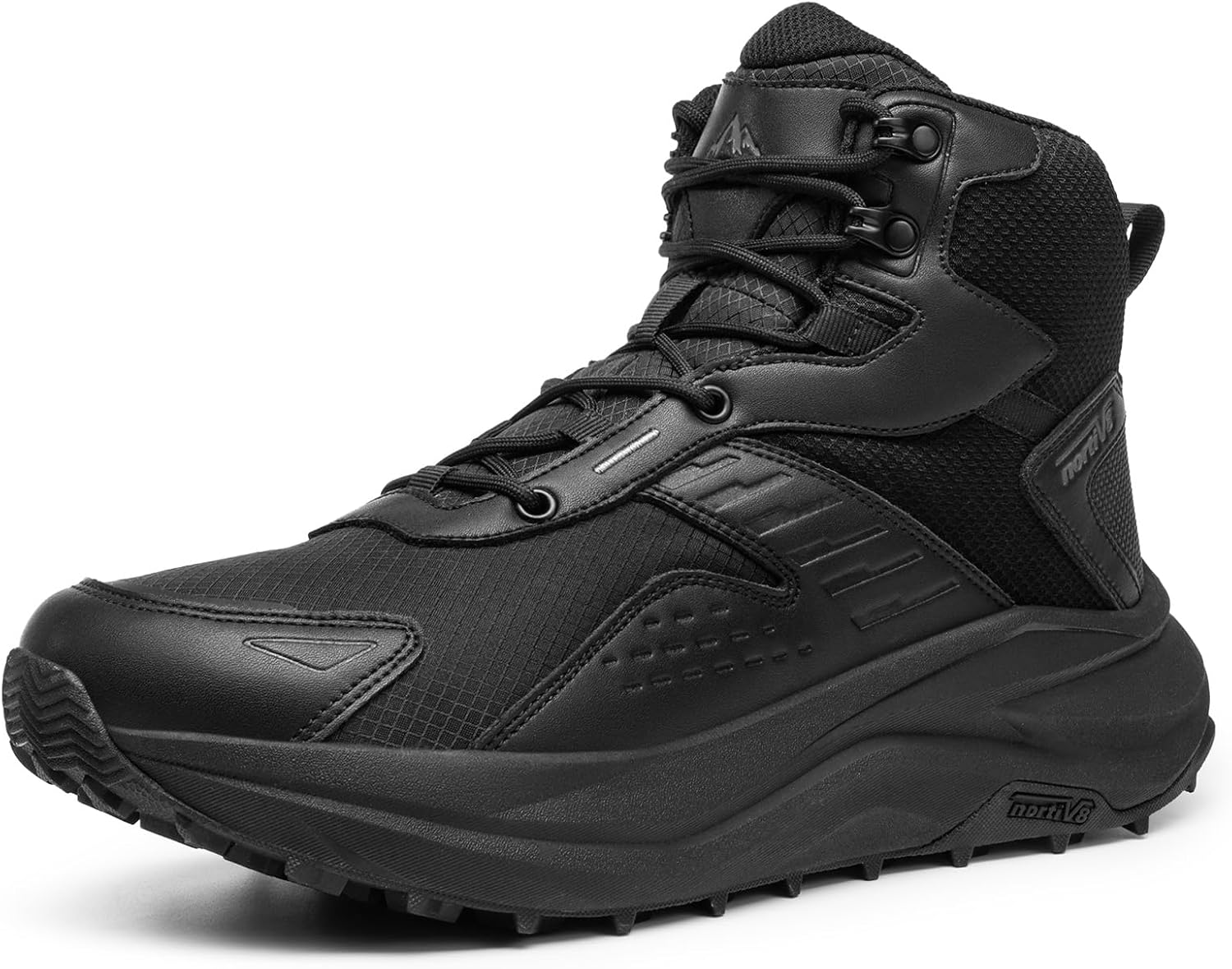 NORTIV 8 Men's Wide Toe Box Hiking Boots Low Drop Waterproof Outdoor Trekking Camping Shoes for Plantar Fasciitis Bunion Katahdin