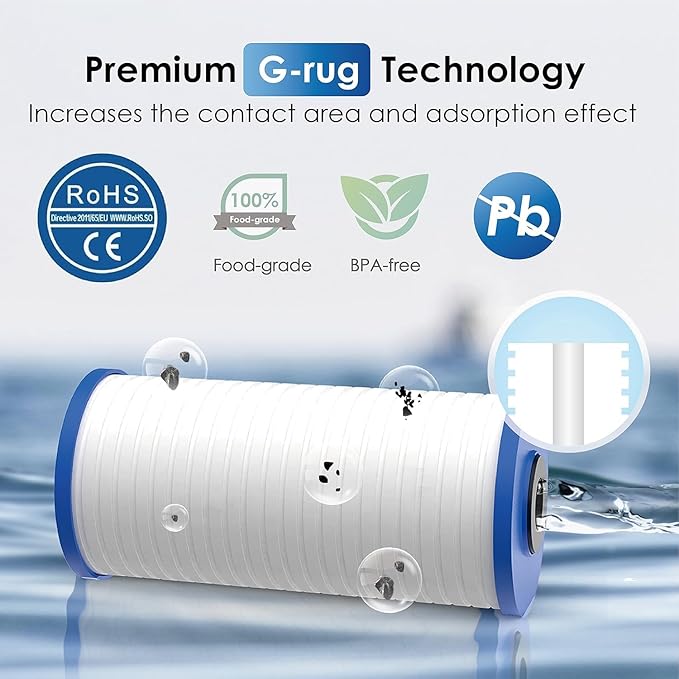 Waterdrop AP810 Whole House Water Filter Replacement for 3M® Aqua-Pure AP810, AP801, AP811, Whirlpool® WHKF-GD25BB, WHKF-DWHBB, 10" x 4.5", 1 Pack