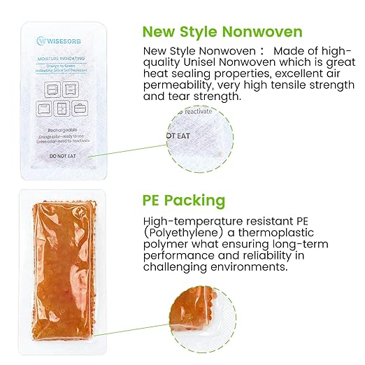 6Pcs 40 Gram Rechargeable Desiccant Packs, Indicating Silica Gel, Gun Safe Dehumidifier, New Style Moisture Absorbing Bag
