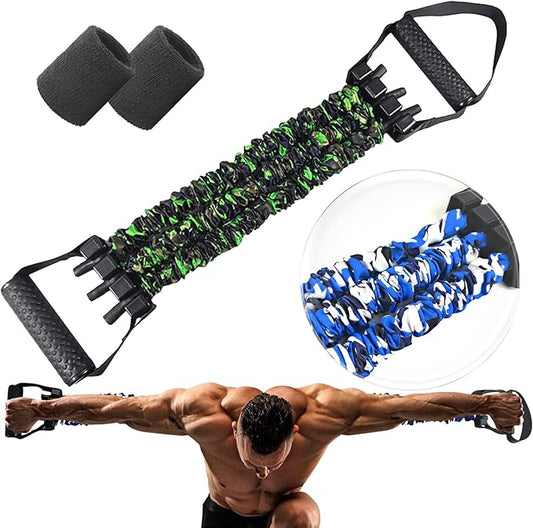 Natural Latex 3-Hole Resistance Stretcher, 2025 New Chest Expander Stretch Bands for Men, High Elasticity & Tear Resistant Exercise Bands with Handles, Full-Body Basic Training-FlexoryFit