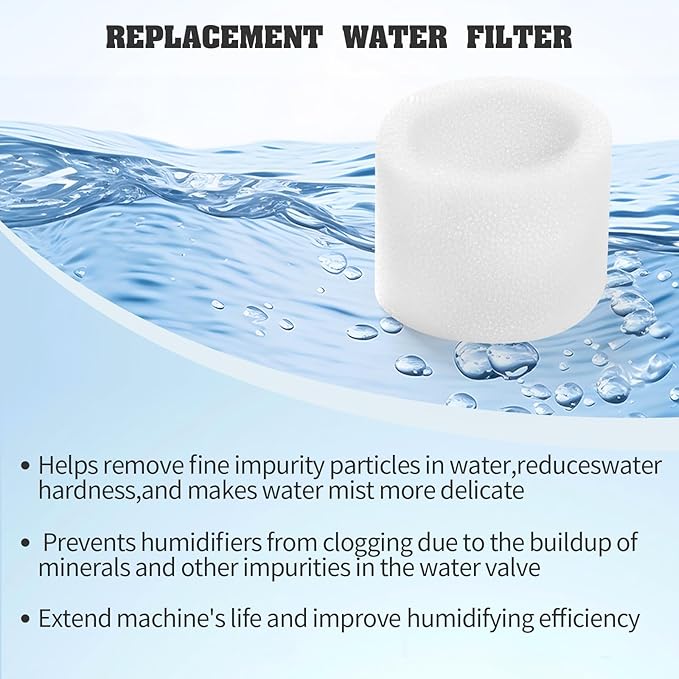 DerBlue 4pcs Wick Replacement Filter and 2pcs Top Fill Humidifier Replacement Filters Compatible with LEVOIT Superior 6000S Smart Evaporative Humidifier
