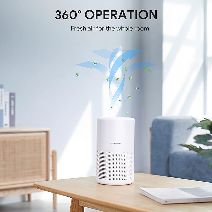 Air Purifiers for Bedroom, FULMINARE H13 True HEPA Air Filter, Quiet Air Cleaner With Night Light,Portable Small Air Purifier for Home, Office, Living Room