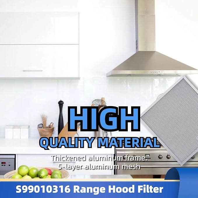 S99010316 Range Hood Grease Filter 11 1/4" x 11 3/4", Kitchen Hood Filter 5-layer aluminum mesh for BPQTAF, WA65AF, NTK7450000, 990721400, 990721400A 2-pack