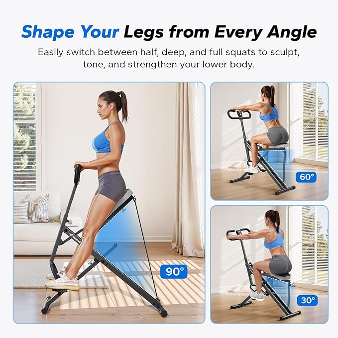 Squat Machine, MERACH R07 2 in 1 Squat Rowing Machine, Easy Setup & Foldable Exercise Equipment, Glute Trainer Machine, Glutes & Leg Home Workout Machine-FlexoryFit