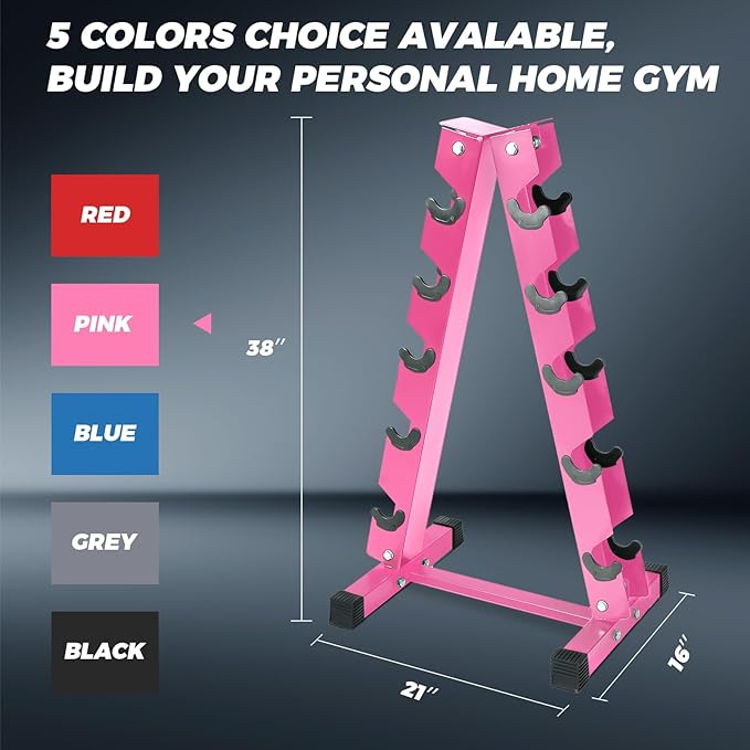 RitFit 250LB/300LB Rubber Hex Dumbbell Sets with Weights Rack, Multiple Color Choices Available, Great Gym Equipment for Home, Strength Training, Workouts-FlexoryFit