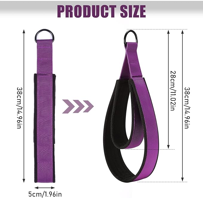 TOBWOLF Pilates Straps - Double Loop D-Ring Straps for Reformer, Padded, Home Gym Workout-FlexoryFit