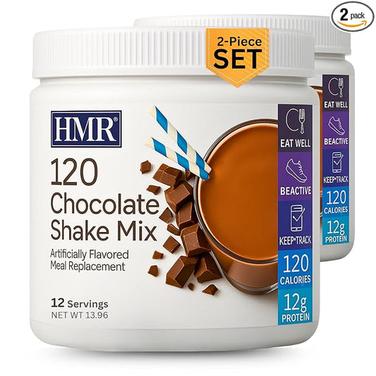 HMR 120 Shake Meal Replacement Powder | Chocolate Shake Mix to Support Healthy Weight Loss | 12g of Protein | Nutritional Drink | Low Calorie Food | 2 Pack (choc/choc), 12 Servings Each-FlexoryFit