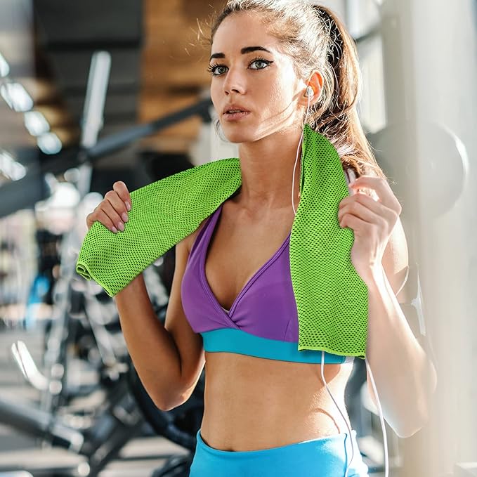 Cooling Towels 40 Pack 40"x 12", 160gsm Bulk Cool Towels, Soft Breathable, Super Absorbent, Quick Cold Towel, for Bowling, Yoga, Travel, Camping, Golf, Football, Hiking, Outdoor Work-FlexoryFit
