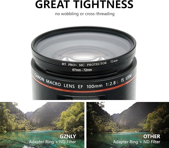 49mm to 58mm Step-up Adapter Rings Filter Adapter Black Metal Step Down Filter - Image 6