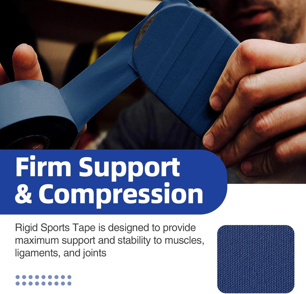 OK TAPE 4 Rolls Athletic Tape, Sports Tape, Very Strong Easy Tear Wrist Ankle Tape, No Sticky Residue | Athletes, Medical, Athletic Trainers- 1.5inch x 15yards (Blue)