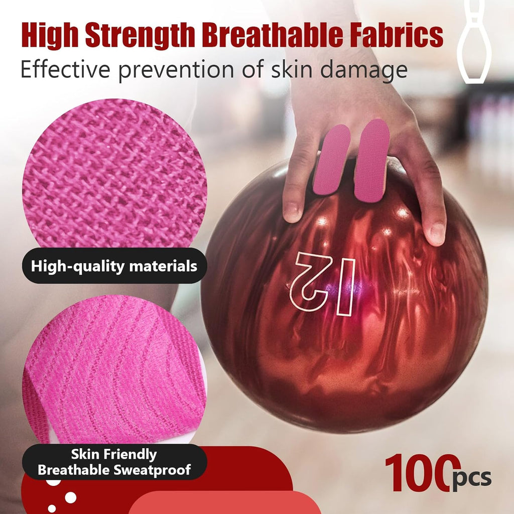 100 PCS Bowling Thumb Tape - Bowling Finger Tape - Thumb Tape Protector for Bowling(Multiple Colors, 1 x 2.8 Inches, Breathable)