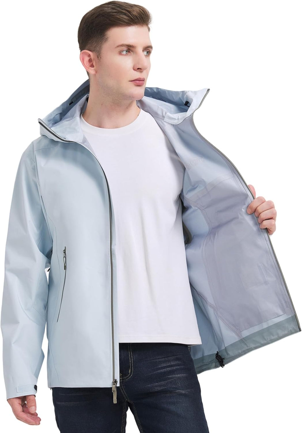 WICKHAM Men's High-performance Rain Jacket Outdoor Waterproof Windproof Coat fully Sealed Seams Shell for Expedition,Golf
