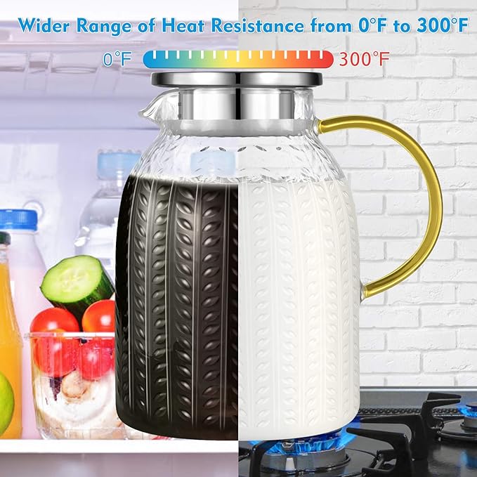 Aofmee 60oz Glass Pitcher, Water Pitcher - Image 3
