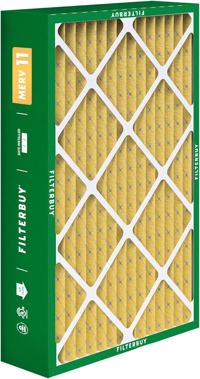 Filterbuy 17x26x4 Air Filter MERV 11 (MPR 1200) Allergen Defense Replacement (4-Pack), Pleated HVAC AC Furnace Filters for Lennox (Actual Size: 16.56 x 25.94 x 4.13)